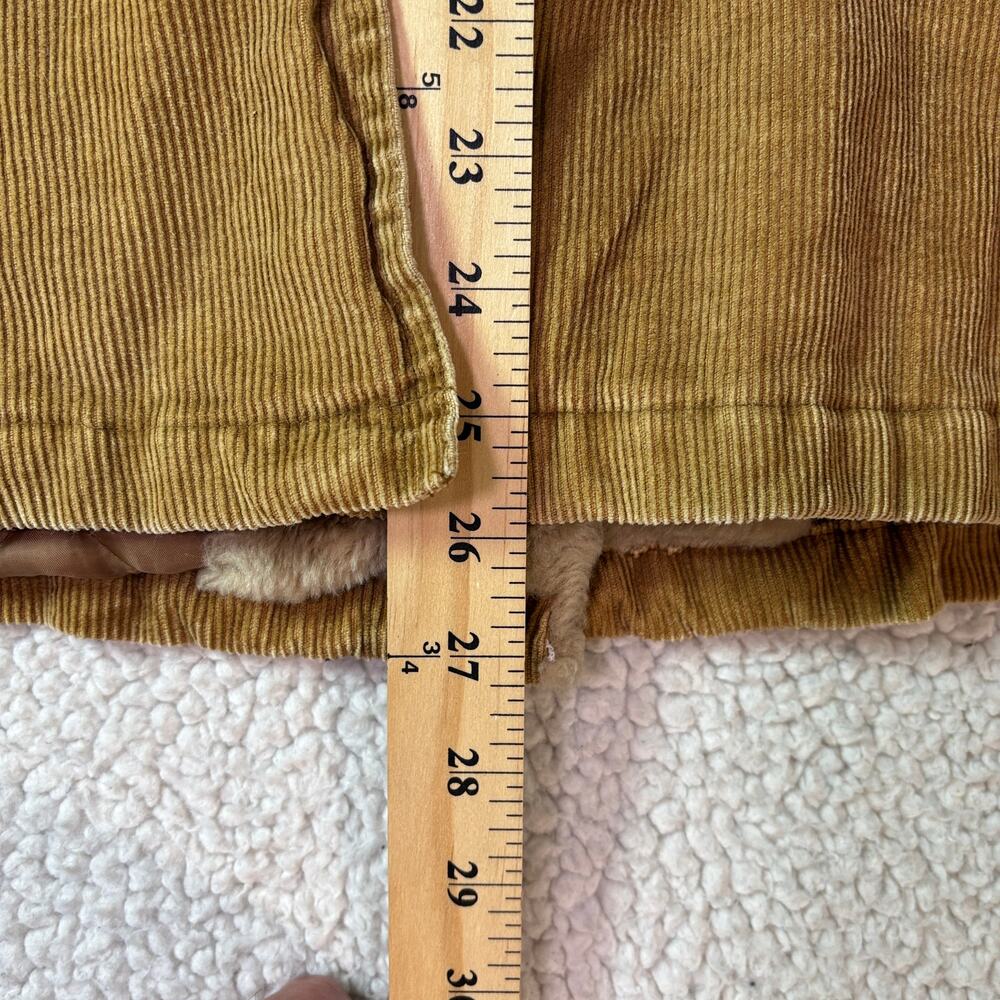 Vintage North Crest Jacket Womens XL 18 Brown Tan Corduroy Faux Fur Collar 90s - Picture 6 of 9